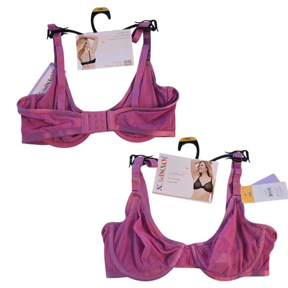 NWT Pink Fuschia Joyspun Full Coverage Sheer Mesh Unlined Underwire Bra 34D - Picture 6 of 6